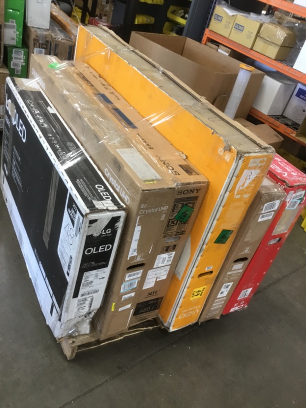 Photo 1 of PALLET OF DAMAGED TVS SOLD AS IS NON REFUNDABLE
