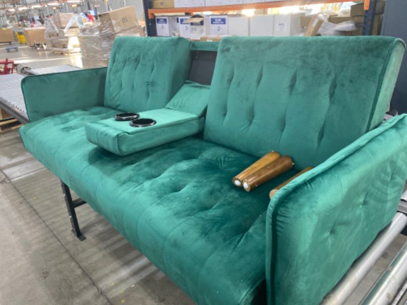 Photo 1 of GREEN VELVET FUTON **STOCK SIMILAR TO ITEM***