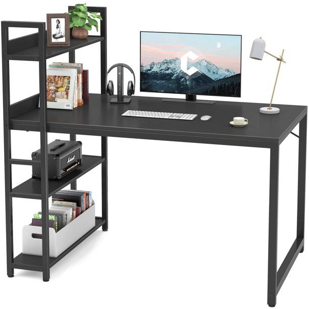Photo 1 of **incomplete** Cubicubi 47" Computer Desk with Storage Shelves, Black Finish
