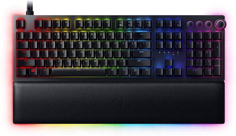 Photo 1 of Razer Huntsman V2 Analog Gaming Keyboard: Razer Analog Optical Switches - Chroma RGB Lighting - Magnetic Plush Wrist Rest - Dedicated Media Keys & Dial...
