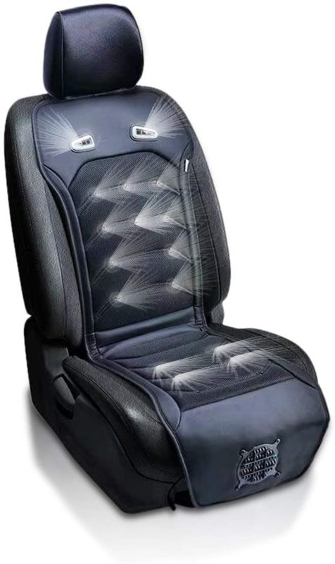 Photo 1 of Zone Tech Cooling Car Seat Cushion -Black 12V Automotive Comfortable Massager Cooling Car Seat Cooler Pad-Air Conditioned Seat Cover. Perfect for summer, Road Trips, Cars, Trucks, SUV Seat Cooling Pad
