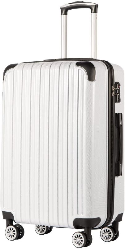 Photo 1 of MISSING KEY**CODE IS 000**Coolife Luggage Expandable(only 20") Suitcase PC+ABS Spinner 20in 24in 28in Carry on (white grid new, S(20in)_carry on)
