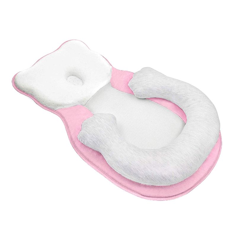 Photo 1 of Baby Lounger Pillow for Sleeping Portable Co-Sleeping Baby Bed Bassinet Comfortable Newborn Baby Nest Prevent Flat Head Pillow 0-6 M Baby Shower Gifts Pink
