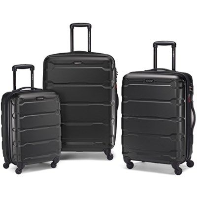 Photo 1 of MISSING KEY**CODE IS 000**Samsonite Omni 3 Piece Hardside Luggage Nested Spinner Set (20/24/28) Black -68311-1041
