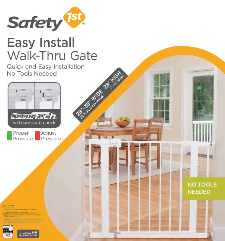 Photo 1 of Safety 1st Adjustable Pressure-Mounted Walk-Through Gate
Size: 28"
