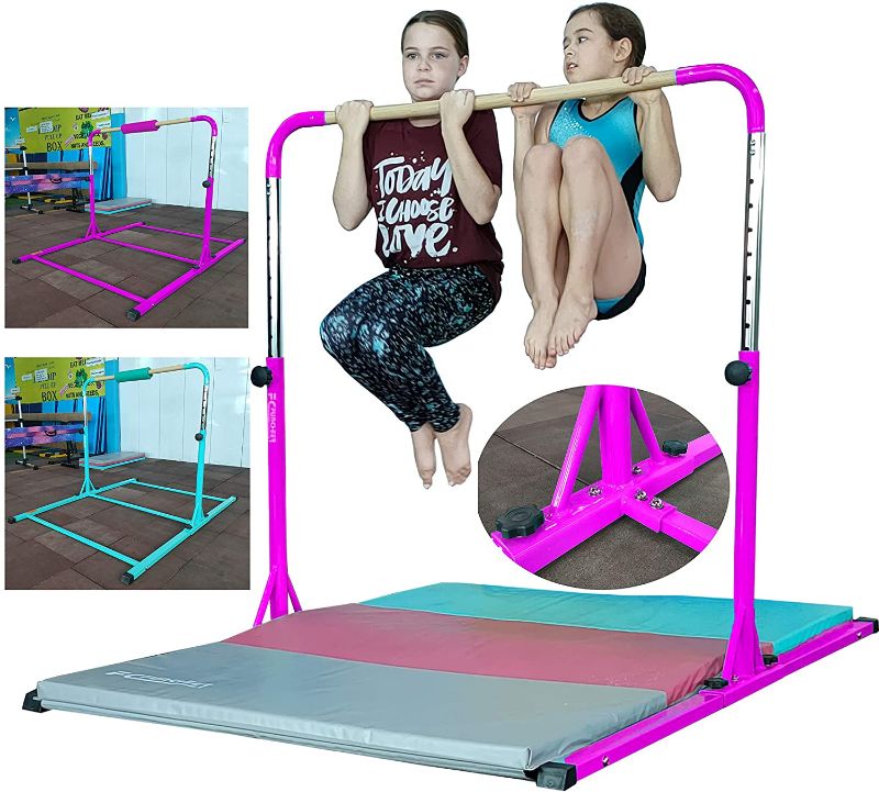 Photo 1 of ***PARTS ONLY** FC FUNCHEER Expandable Gymnastics kip bar,Adjustable from 3' to 5',Junior Training bar with Fiberglass bar,Side Extension Added for addtional stablity
