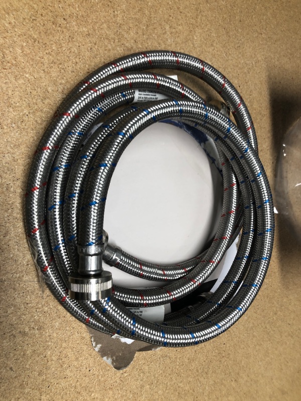 Photo 2 of Everbilt Â 3/4 in. FIP x 3/4 in. FIP x 60 in. Stainless Steel Washing Machine Hose Set