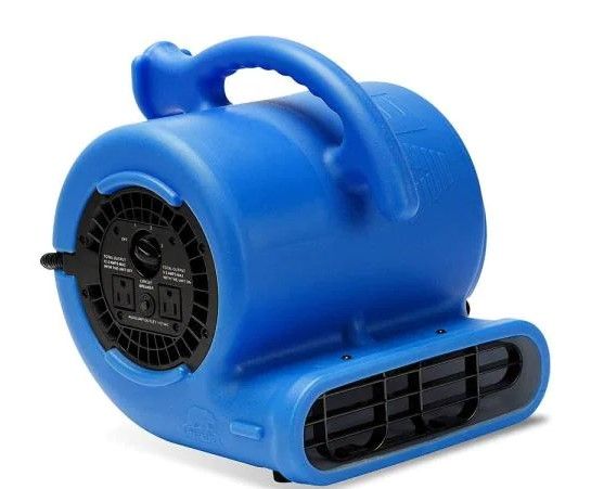 Photo 1 of (RUMBLES/VIBRATES WHEN POWERED ON; dirty!!!)
B-Air 1/4 HP Air Mover Blower Fan for Water Damage Restoration Carpet Dryer Floor Home and Plumbing Use in Blue