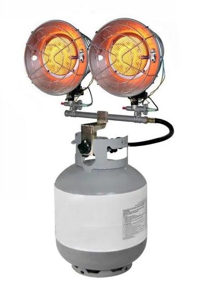 Photo 1 of (BROKEN BACK ATTACHMENTS; DENTED BACK)
Double Burner 30,000 BTU Radiant Tank Top Propane Portable Heater
