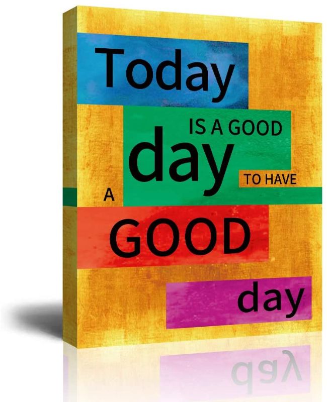 Photo 1 of Todayis a good day Bright color design Canvas Wall Art, Inspirational Canvas Wall Art Gifts for Kids boy son nephew , Living Room Bedroom Office Teen boy Room Decor,11.5"x15"