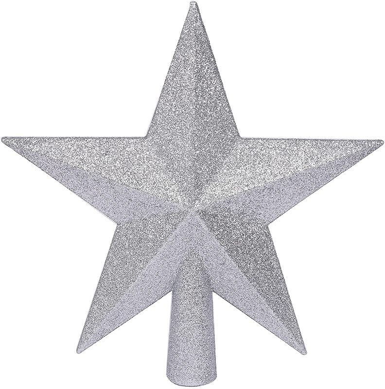 Photo 1 of 2 PACKS OF- YYCRAFT Glitter Star Tree Topper for Christmas Decoration-10 Inch,Silver
