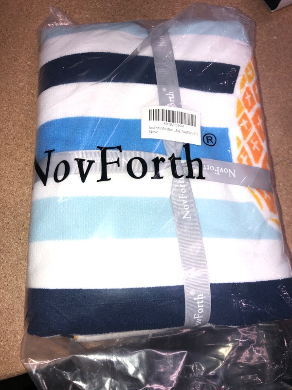 Photo 2 of NovForth Microfiber Beach Towel for Women, Outdoors Pool Beach Bag and Totes, Waterproof Beach Bag Oversized Bath Towel 36"x 71" (Blue A Towel+Bag, Towel 36" x 71")
