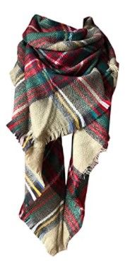 Photo 1 of Wander Agio Womens Warm Long Shawl Winter Wraps Large Scarves Knit Cashmere Feel Plaid Triangle Scarf (3 PACK) 