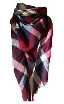 Photo 1 of Wander Agio Womens Warm Long Shawl Winter Wraps Large Scarves Knit Cashmere Feel Plaid Triangle Scarf (3 PACK) 
