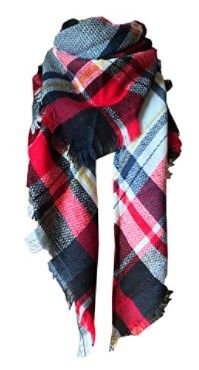 Photo 1 of Wander Agio Womens Warm Long Shawl Winter Wraps Large Scarves Knit Cashmere Feel Plaid Triangle Scarf (3PACK) 