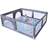 Photo 1 of Baby Playpen, Extra Large Playard for Toddlers, 29+ sq. Ft Play Area, Kids Safety Play Yard & Activity Center, Large Ball Pit for Indoor & Outdoor, Portable Anti-Fall Play Pen for Infants (Grey)
