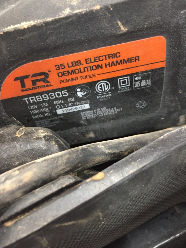 Photo 1 of 13 Amp 35 lbs. Demolition Jack Hammer
TR89305 35 lbs electric demolition hammer
