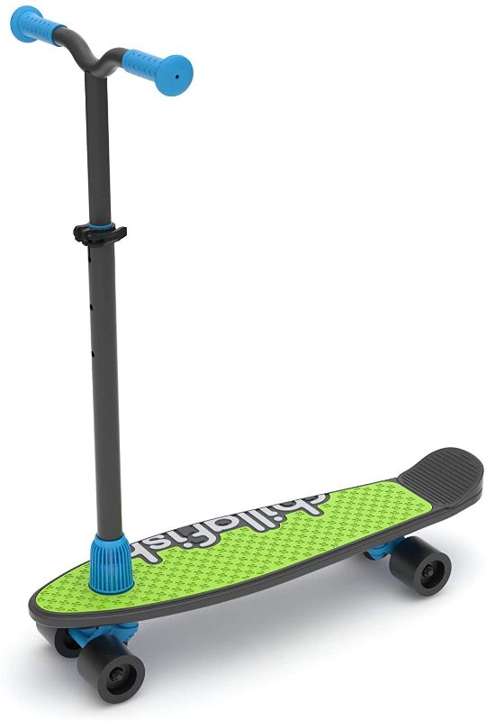 Photo 1 of Chillafish Skatieskootie Customizable Training Skateboard and Lean-to-Steer scooter with Detachable Stability Handlebar, Multiple Deck & Tail color options, Ages 3+, Black Mix
