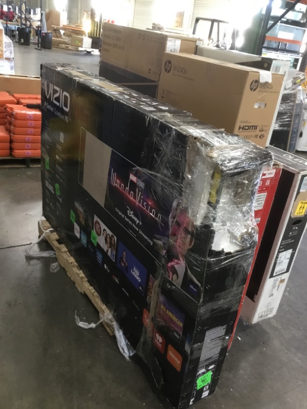 Photo 2 of PALLET OF DAMAGED TVS AND MONITORS, SOLD FOR PARTS, AS IS.