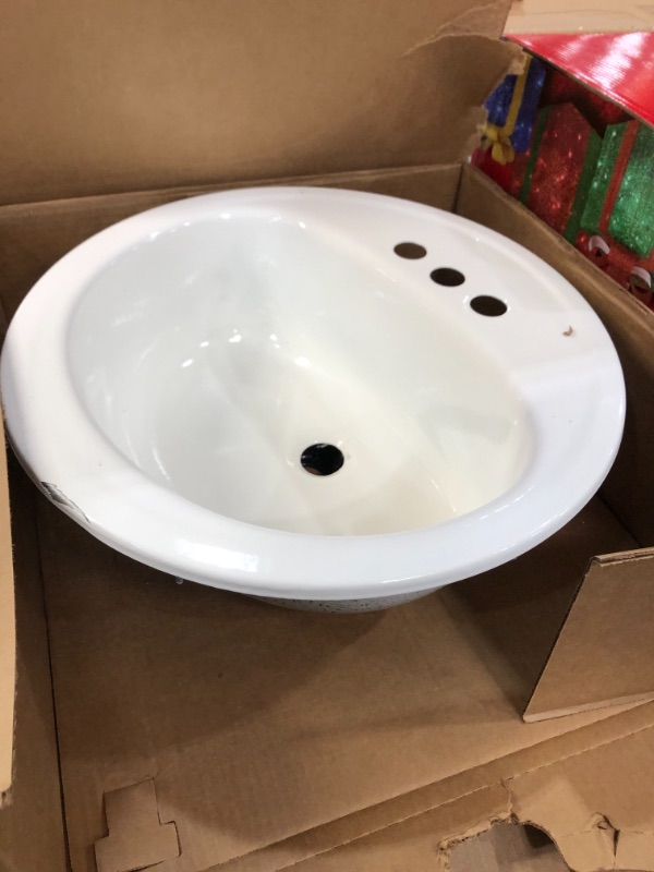 Photo 2 of Bootz Industries Laurel Round Drop-In Bathroom Sink in White