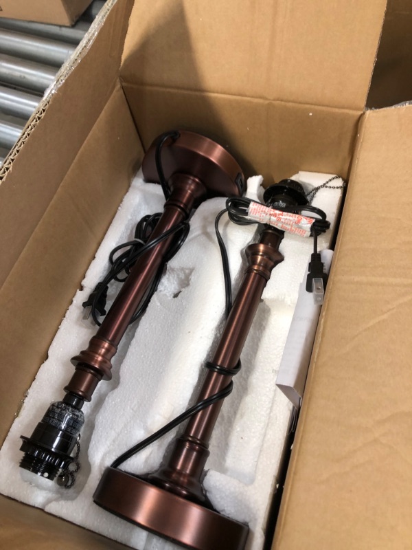 Photo 1 of HAITRAL BEDSIDE TABLE LAMPS - SMALL NIGHTSTAND LAMPS SET OF 2 WITH FABRIC SHADE BEDSIDE DESK LAMPS FOR BEDROOM, LIVING ROOM, OFFICE, KIDS ROOM, GIRLS ROOM, DORM- BLACK
