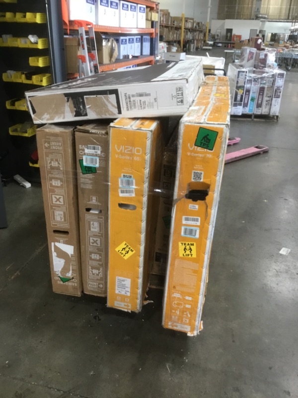 Photo 2 of Pallet of broken and damaged tvs. Sold as is for parts