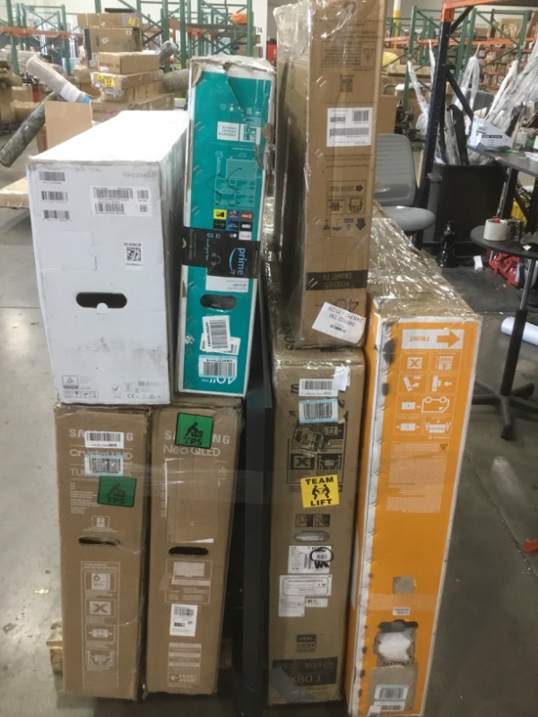 Photo 2 of Pallet of broken and damaged tvs sold for parts.