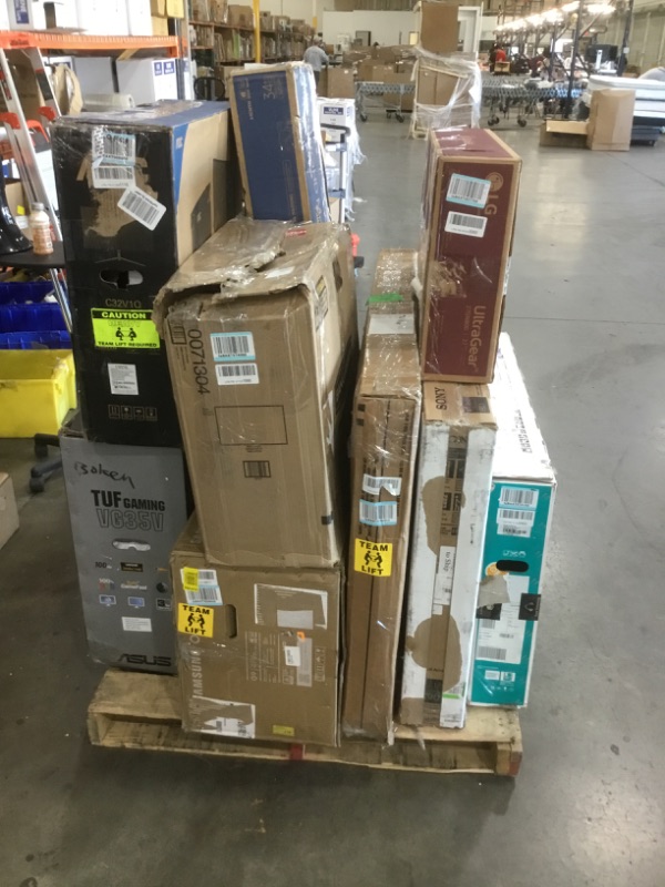 Photo 2 of Pallet of assorted broken and damaged monitors and TVs