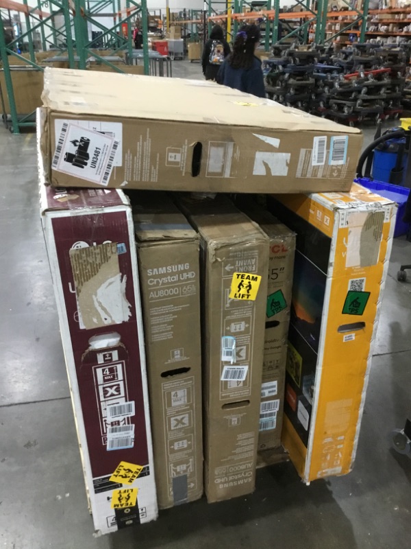 Photo 2 of Pallet of damaged tvs sold for parts. No refunds