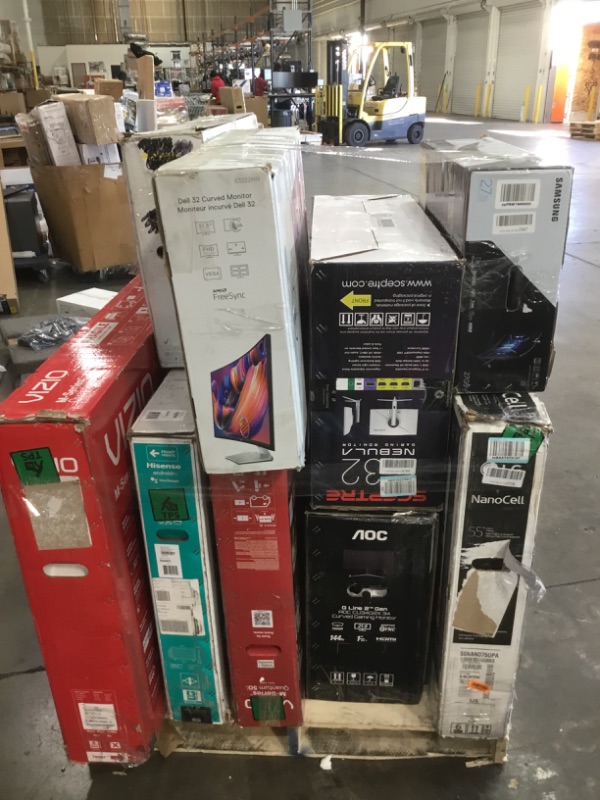 Photo 1 of Pallet of broken and damaged tvs and monitors sold as is