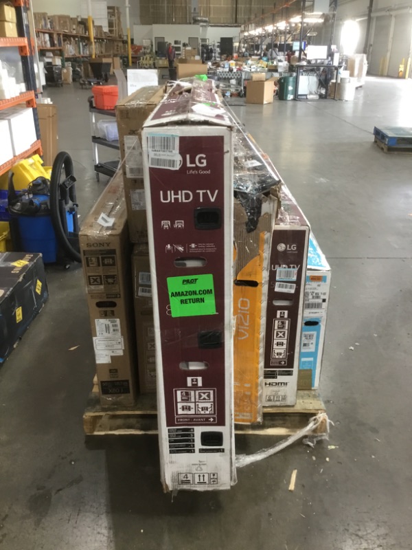 Photo 1 of PALLET OF ASSORTED DAMAGED TVS AND MONITORS SOLD AS IS NON REFUNDABLE