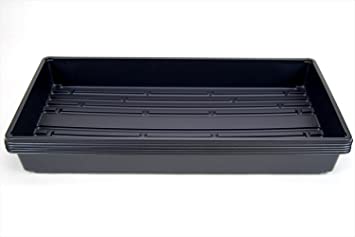 Photo 1 of 5 Pack of Durable Black Plastic Growing Trays (Without Drain Holes) 21" X 11" X 2" - Flowers, Seedlings, Plants, Wheatgrass, Microgreens & More
