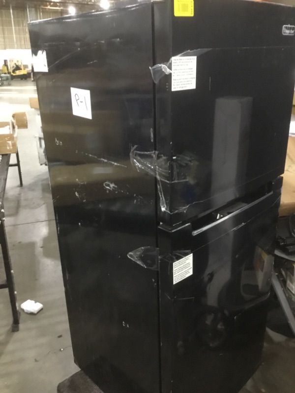 Photo 8 of 10.1 cu. ft. Top Freezer Refrigerator in Black
