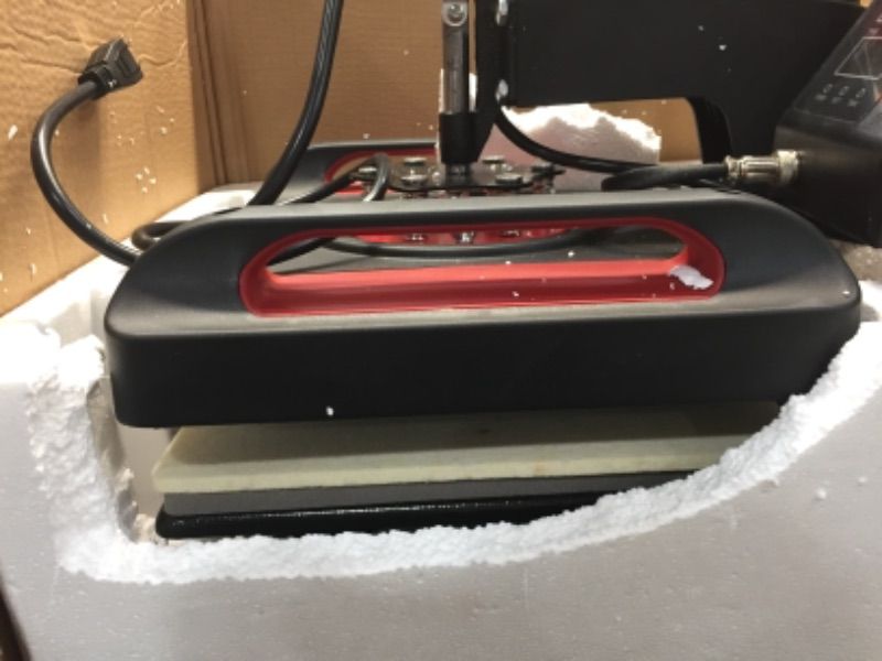 Photo 1 of VEVOR 8 IN 1 HEAT PRESS MACHINE 12 X 15 INCH HEAT PRESS 800W SUBLIMATION MACHINE 360° ROTATION SWING AWAY 8 IN 1 SHIRT PRINTING MACHINE DUAL-TUBE HEATING FOR DIY T-SHIRTS CAP & MUGS RED
