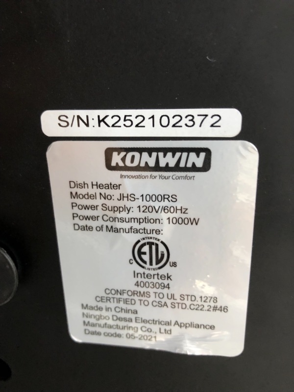 Photo 5 of **PARTS ONLY** konwin dish heater