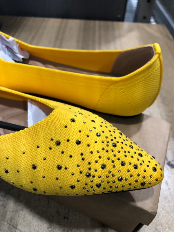 Photo 3 of Women's Dextrous Rhinestone Flat Shoe Yellow Size 8 