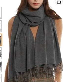 Photo 1 of Furtalk Women's Winter Scarf Cashmere Feel Pashmina Shawl Wraps Soft Warm Blanket Scarves for Women Dark Grey 