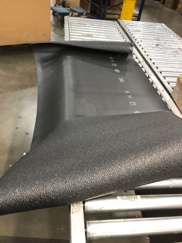 Photo 2 of  Anti-Fatigue Floor Mat, Vinyl, 6'X30"', Black, Reduces fatigue and discomfort, Can be easily cut to fit any space
