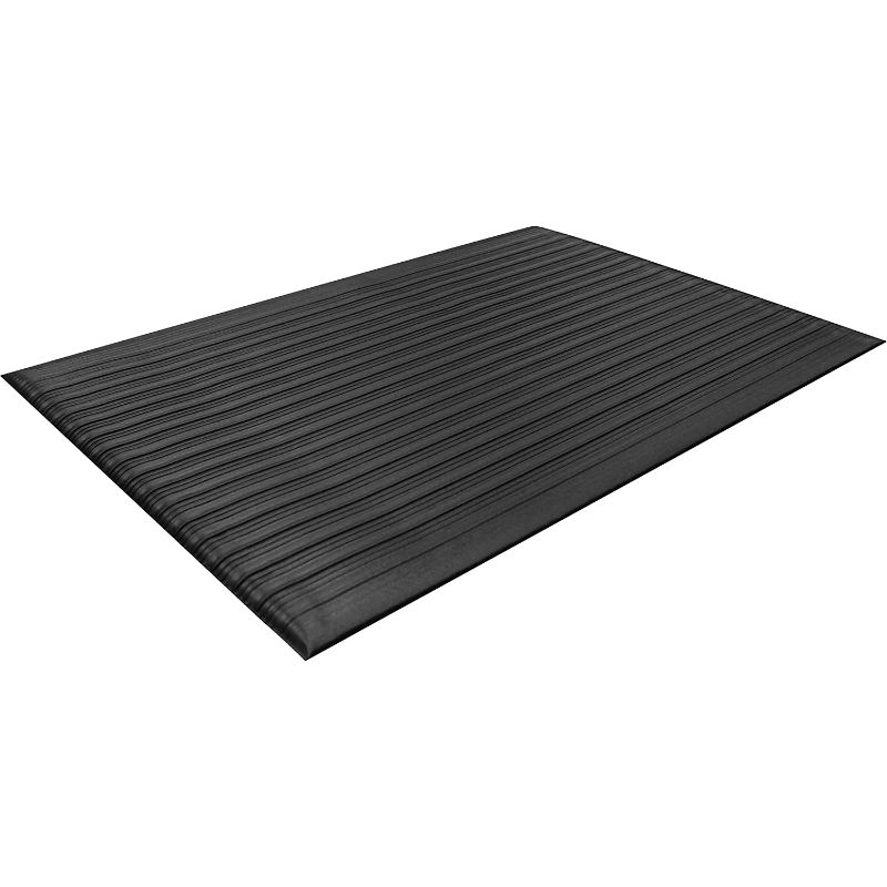 Photo 1 of  Anti-Fatigue Floor Mat, Vinyl, 6'X30"', Black, Reduces fatigue and discomfort, Can be easily cut to fit any space
