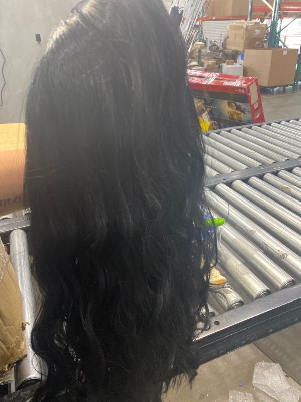Photo 2 of (Synthetic hair)CASE OF 100 28 INCH SYNTHETIC 4X4 LACE FRONT BODY WAVE HAIR WIGS BRAZILIAN HAIR 4X4 LACE CLOSURE WIG 130% DENSITY PRE PLUCKED 
