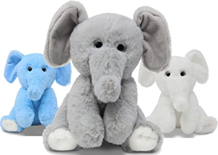 Photo 1 of Fluffuns 3-Pack Baby Elephant Plush Stuffed Animal Toy - Plush Stuffed Elephant Animals Toys for Babies - 9 Inch Height ALL GRAY 