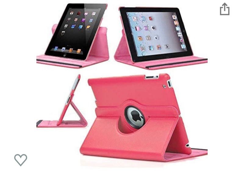 Photo 1 of Zeox 360 Degree Rotating iPad 2 Case (Hot Pink): Folio Convertible Cover Multi-Angle Vertical and Horizontal Stand with Smart On/Off for The Apple iPad 2/iPad 3/iPad 4