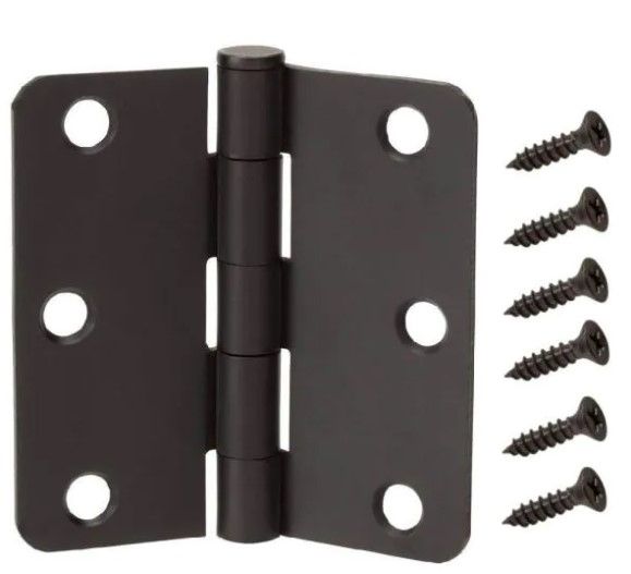 Photo 1 of 15 PACK OF, 3-1/2 in. x 1/4 in. Radius Oil-Rubbed Bronze Door Hinge
