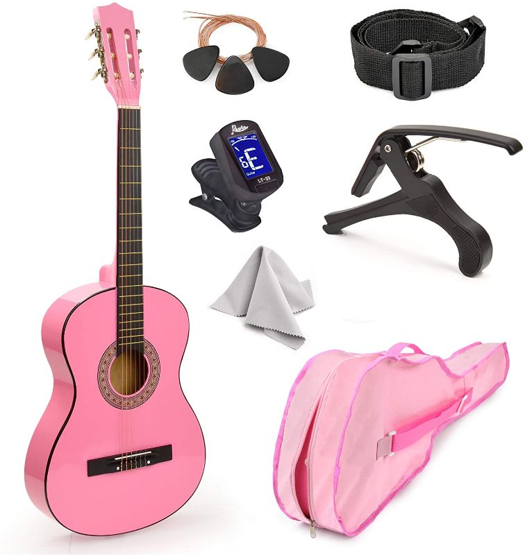 Photo 1 of 30" Wood Classical Guitar with Case and Accessories for Kids/Girls/Boys/Beginners (Pink)
