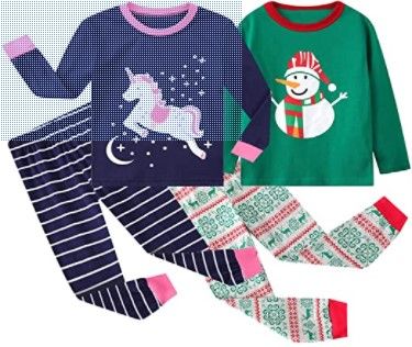 Photo 2 of ALI SEA Girls Boys Christmas Clothes Sets Toddler Long Sleeve Shirt Leggings 2 Pack Size 2-7 Years
2T