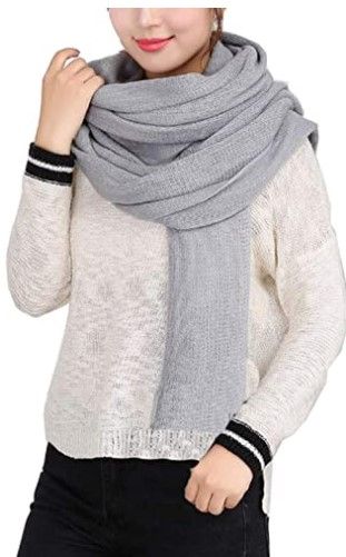 Photo 1 of 2-Wander Agio Women's Warm Long Shawl Winter Warm Large Scarf Pure Color
