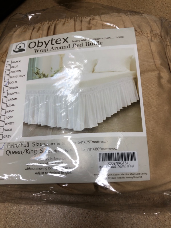 Photo 2 of Obytex Wrap Around Bed Skirts, 18 Inches Drop, Easy to Put On, Cotton Bedskirt Elastic Dust Ruffle Silky Soft & Wrinkle Free Classic Stylish Look in...
