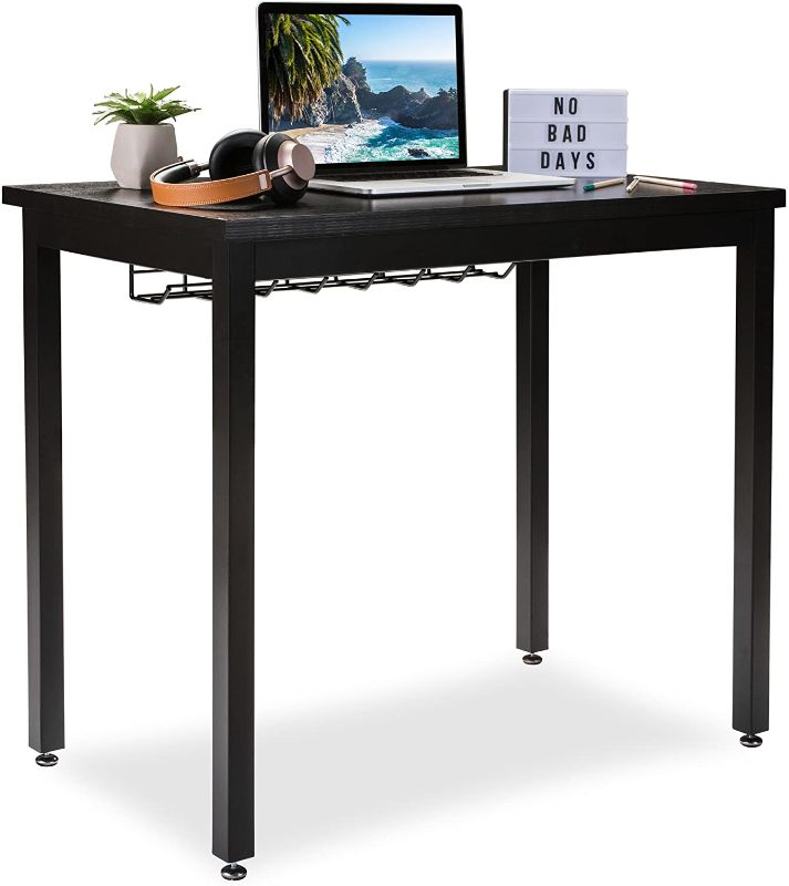 Photo 1 of The Office Oasis Small Computer Desk with Cable Management Tray, 36in Length, Black
