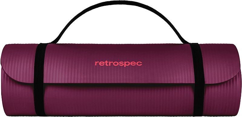 Photo 1 of ***DAMAGED*** Retrospec Solana Yoga Mat 1" & 1/2" Thick w/Nylon Strap for Men & Women - Non Slip Exercise Mat for Yoga
