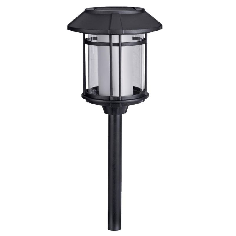 Photo 1 of **NOT TESTED** Hampton Bay Solar Black LED Outdoor Post Light 35 Lumens with Double Glass (4-Pack)
